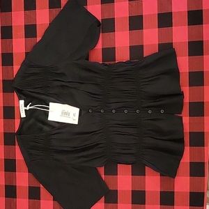 Frame ruched v neck blouse